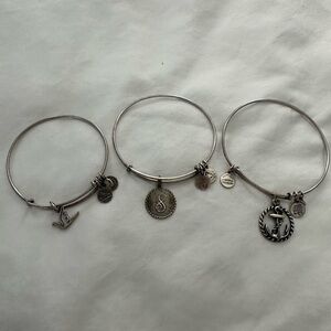 Set of 3 Silver Alex and Ani Bracelets